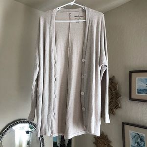 AE Soft and Sexy Plush Cream Button Up Cardigan